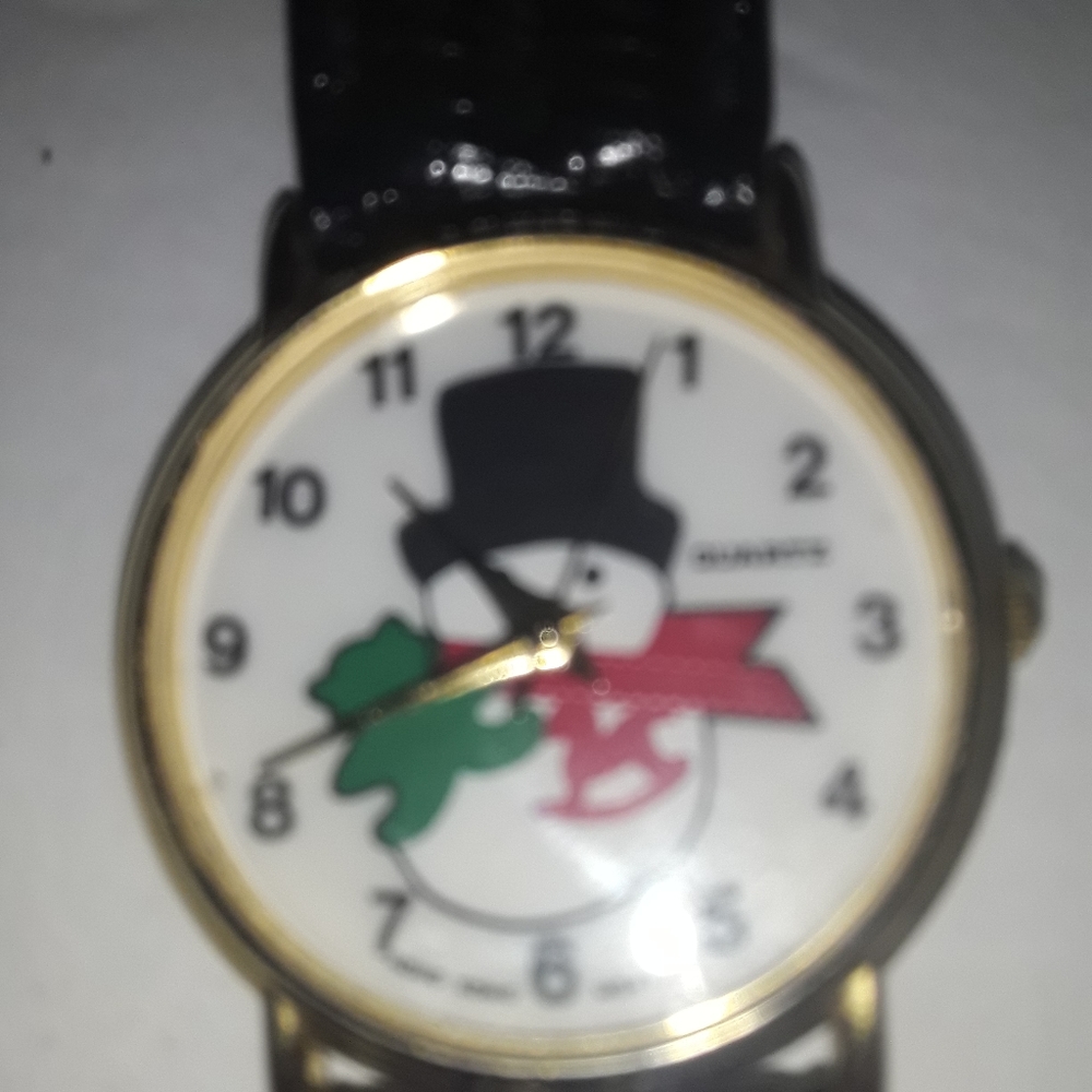 Snowman Face Watch leather band wrist watch